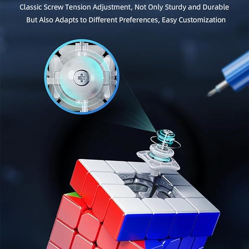 Cube de Vitesse Magnétique MOYU AOSU V7 4x4x4 WRM V7 - 96 Aimants à Rail Unique, Cube Magique pour Cubers Sérieux et Com