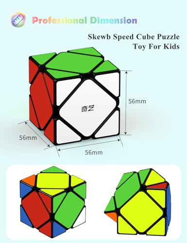 Cube de Vitesse Roxenda Skewb pour Enfants, Cube Lisse et Rapide pour s'amuser|Cube de Vitesse Skewb Roxenda pour Enfant