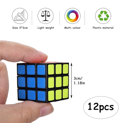 Cube Magique 12 Pièces 3 * 3 * 3cm pour Enfants Enseignement Éducatif Jeux de Casse-Tête