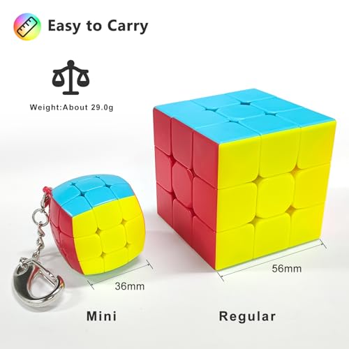 Magic Cube Vdealen Mini Speed Cube Porte-clés,Idéal pour Tous les Niveaux,Cadeau Original pour Enfants et Adolescents
