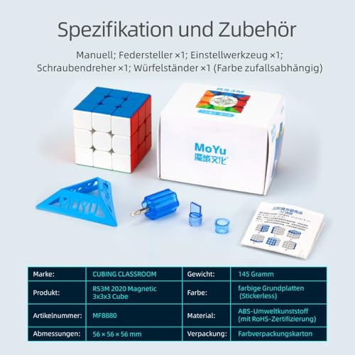 Cube de vitesse 3 x 3 x 3 sans autocollant, cube magique lisse résistant aux marques, jouet éducatif pour enfants amélio