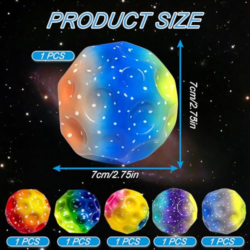 TZEKING 6 Pièces Astro Jump Balle | Super Rebondissantes | Cadeaux Pour Enfants et Adulés | Soulagement du Stress