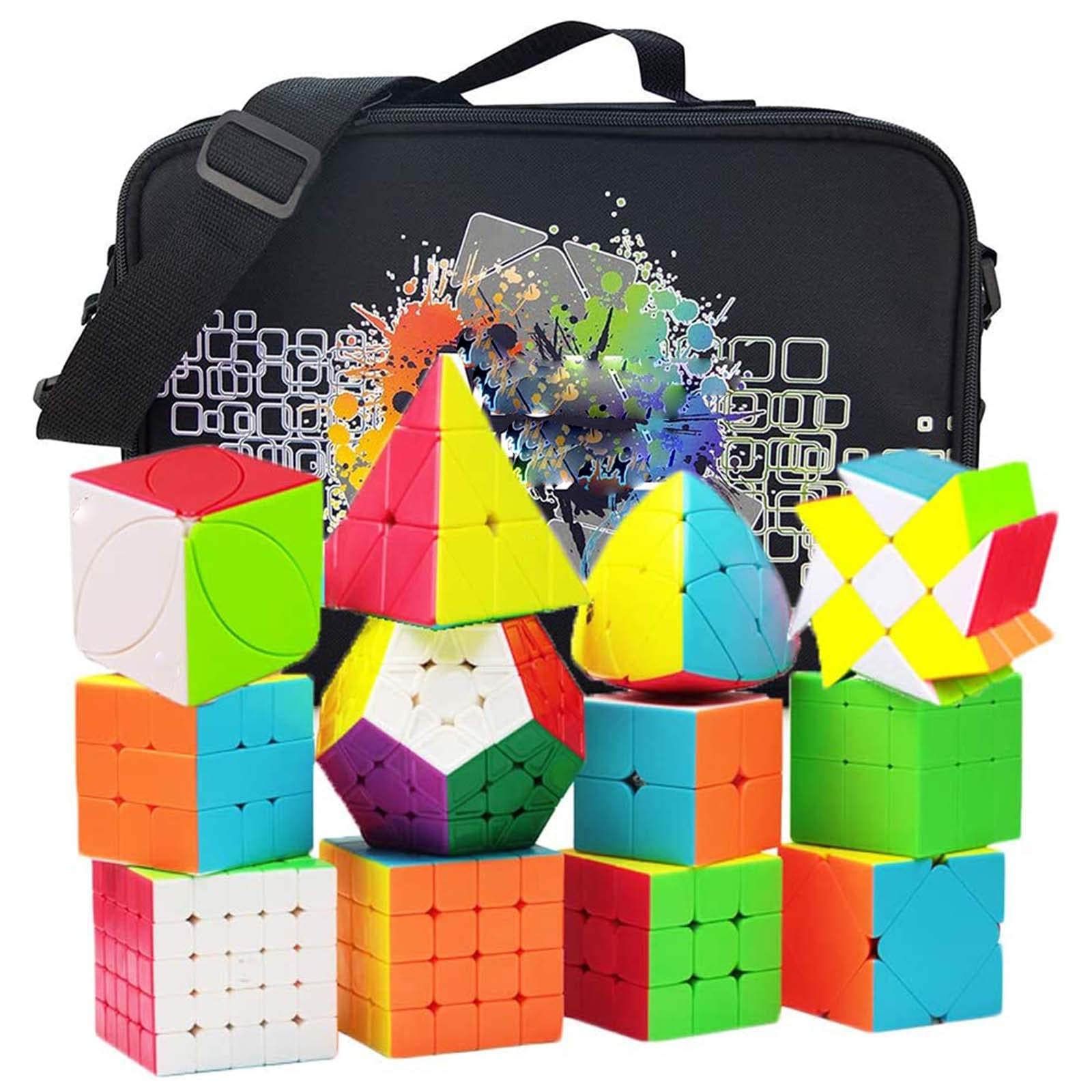 <think>
</think>
Speed Cube Set WCA Compétition 2x2 3x3 4x4 5x5 Pyraminx Megaminx Skewb SQ1 avec Sac de Rangement pour