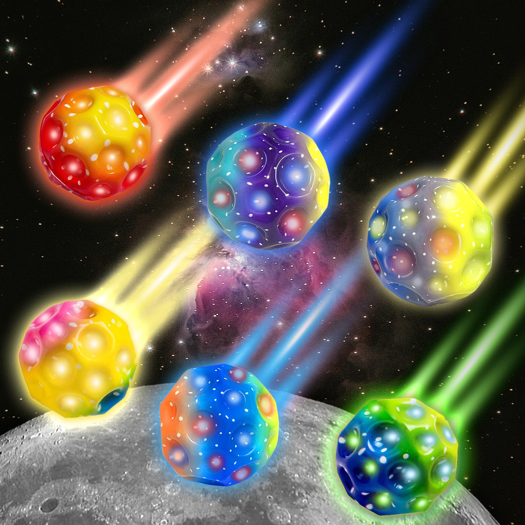 TZEKING 6 Pièces Astro Jump Balle | Super Rebondissantes | Cadeaux Pour Enfants et Adulés | Soulagement du Stress